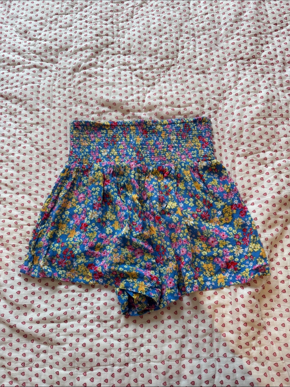 Billabong Blue Floral Smocked-Waist Women’s Shorts